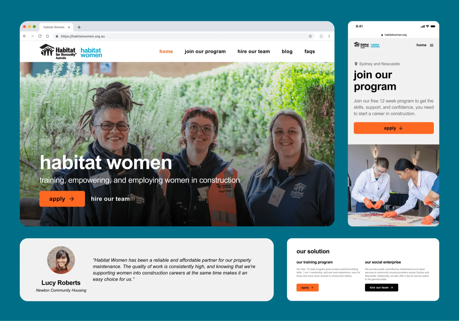 Two column layouts speak to trainees and housing providers at once